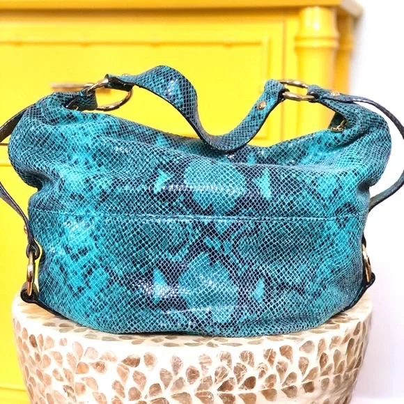 Micheal Kors Turquoise Snake Skin Bag - Picture 12 of 16